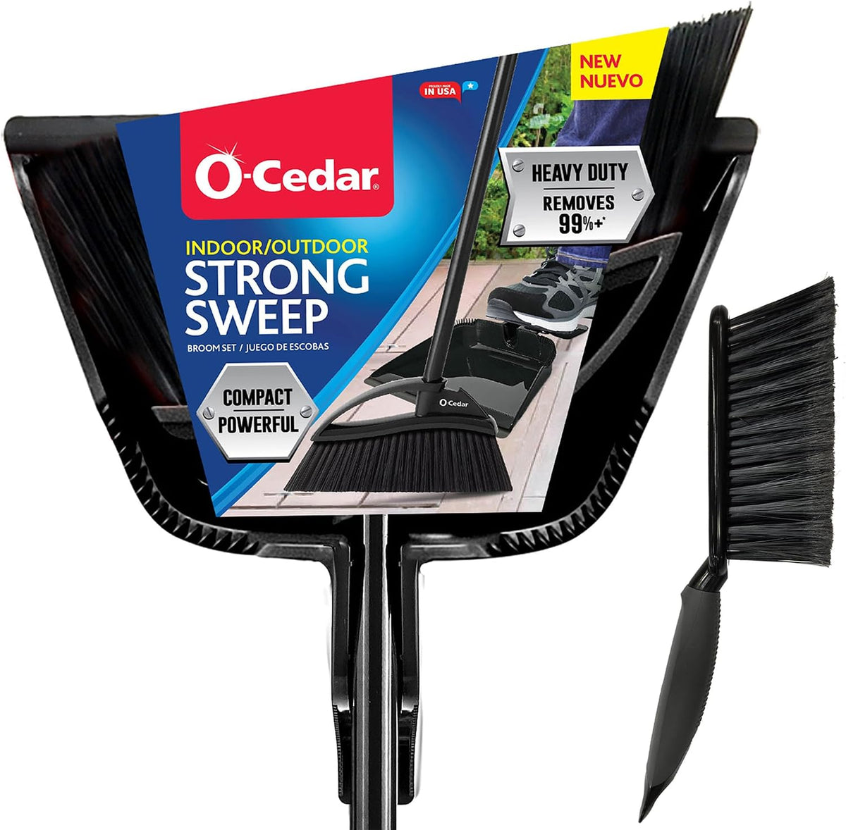 O-Cedar Pet Pro Broom with Step-On Dustpan | Removes Over 99% of Dust & Dirt in One Sweep | Removes 3X More Pet Hair | Quiet Cleaning Tool for Cat and Dog Owners