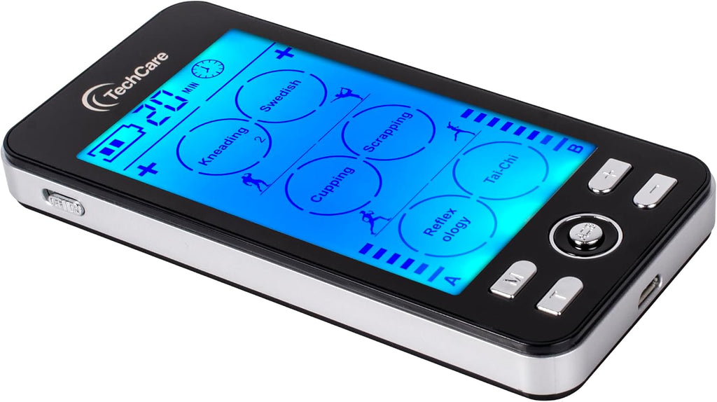 Rechargeable TENS EMS Muscle Stimulator, Dual Channel Electric Pulse Massager for Back & Neck Muscle Recovery and Pain Relief