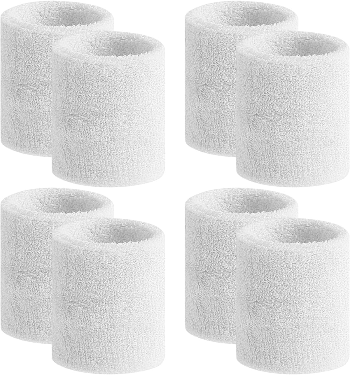BEACE Sweatbands Sports Wristband for Men & Women -8pcs Moisture Wicking Athletic Cotton Terry Cloth Sweatband for Tennis, Basketball, Running, Gym, Working Out