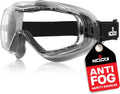 NoCry Clear Anti-Fog Safety Goggles for Lab and Work, ANSI Z87, Adjustable