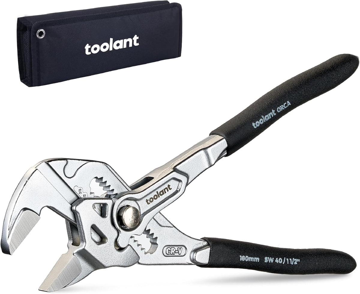 toolant 7-Inch Pliers Wrench, CR-V Steel, Smooth Parallel Jaws, 10:1