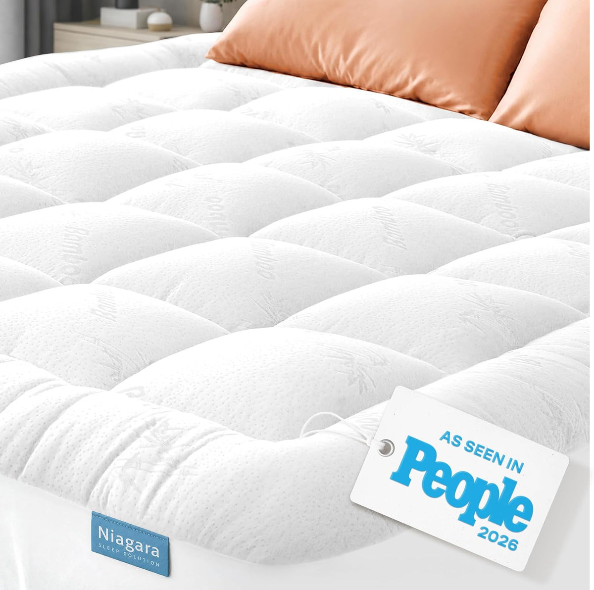Niagara Sleep Solution Ultra Soft Queen Size Mattress Pad, Pillow Top
