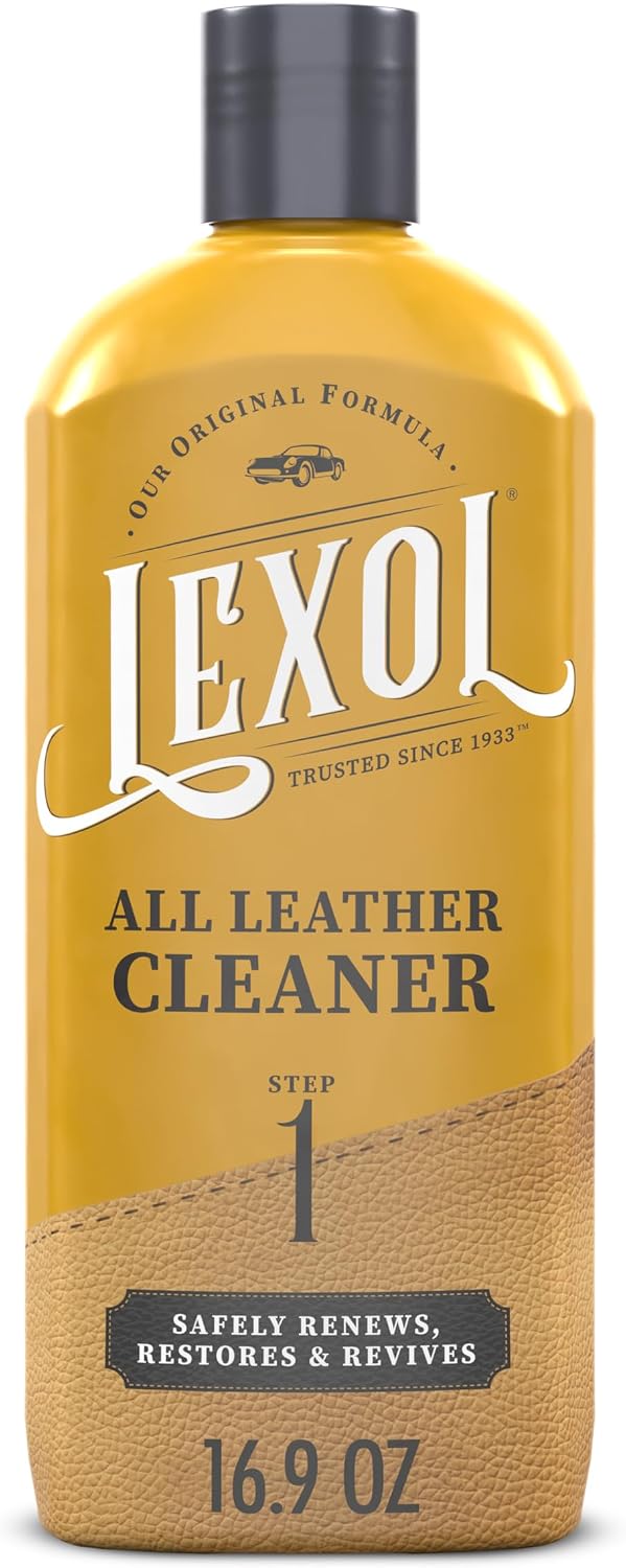 Leather Cleaner and Conditioner Kit by Lexol for Furniture Car Interiors Shoes Handbags, leather cleaner and conditioner two-step system with 2 sponges, 8 oz each