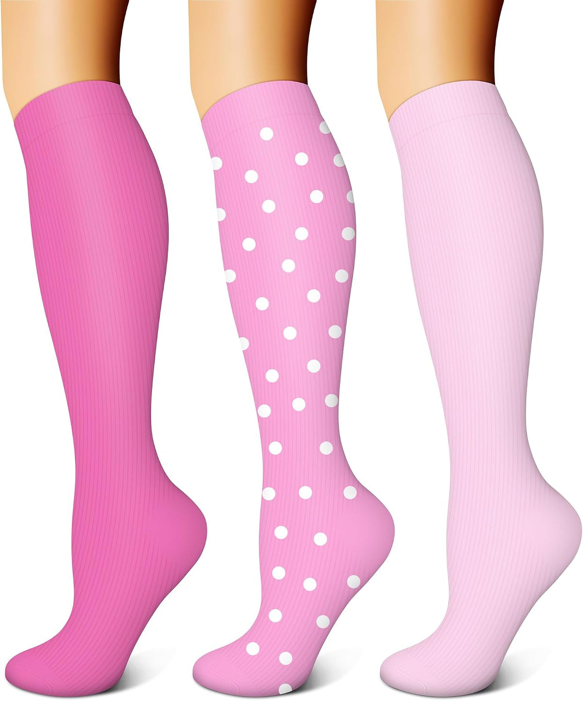 FEYHAY Copper Compression Socks (3 Pairs) 15-20 mmHg Circulation is Best Athletic & Daily for Men & Women, Running, Climbing