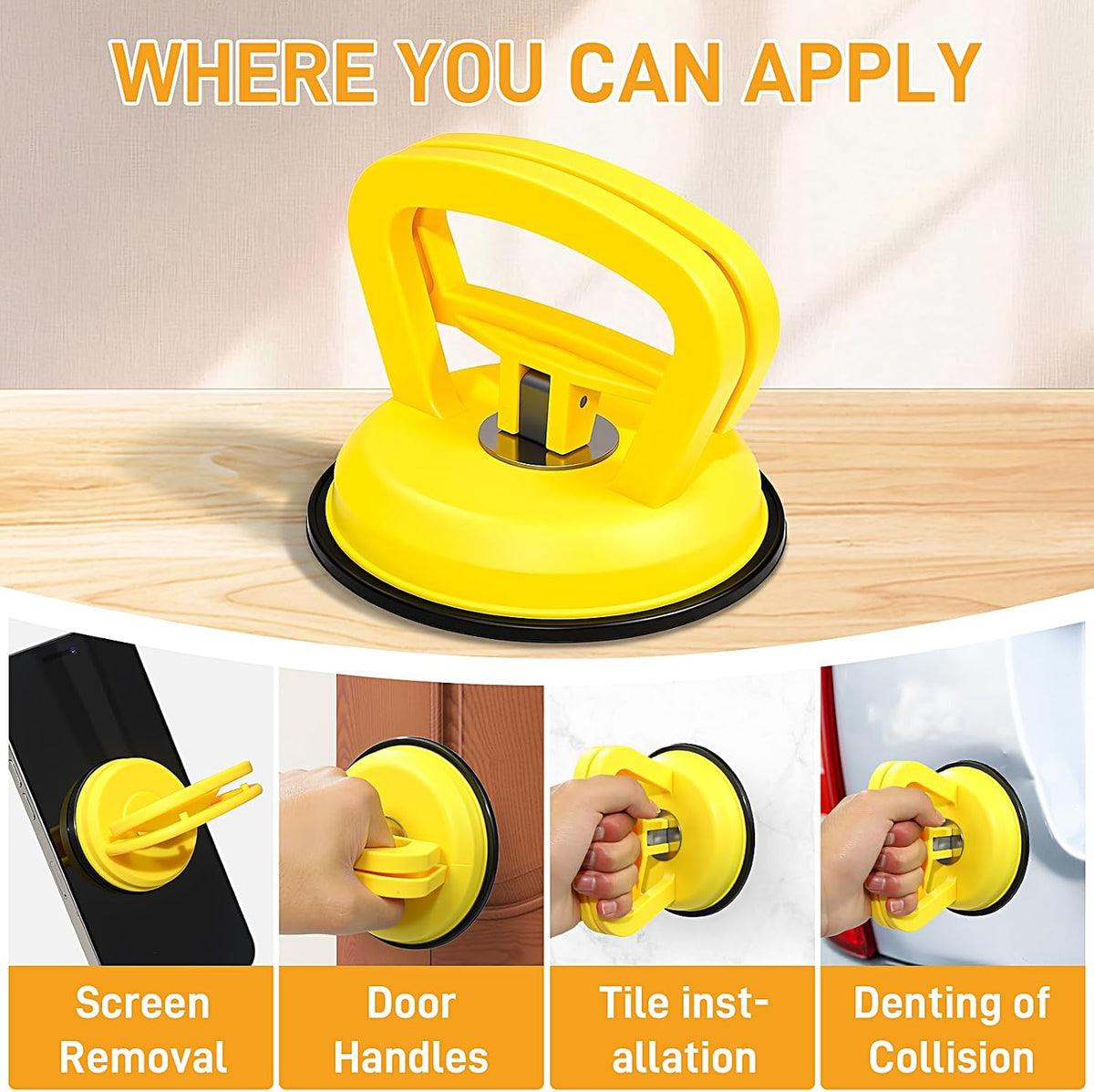 9 Pack Powerful Car Dent Puller Kit, Multi-Function Suction Cup Dent Remover Tool for Auto Body, Screen, Tiles Lifting & Objects Moving