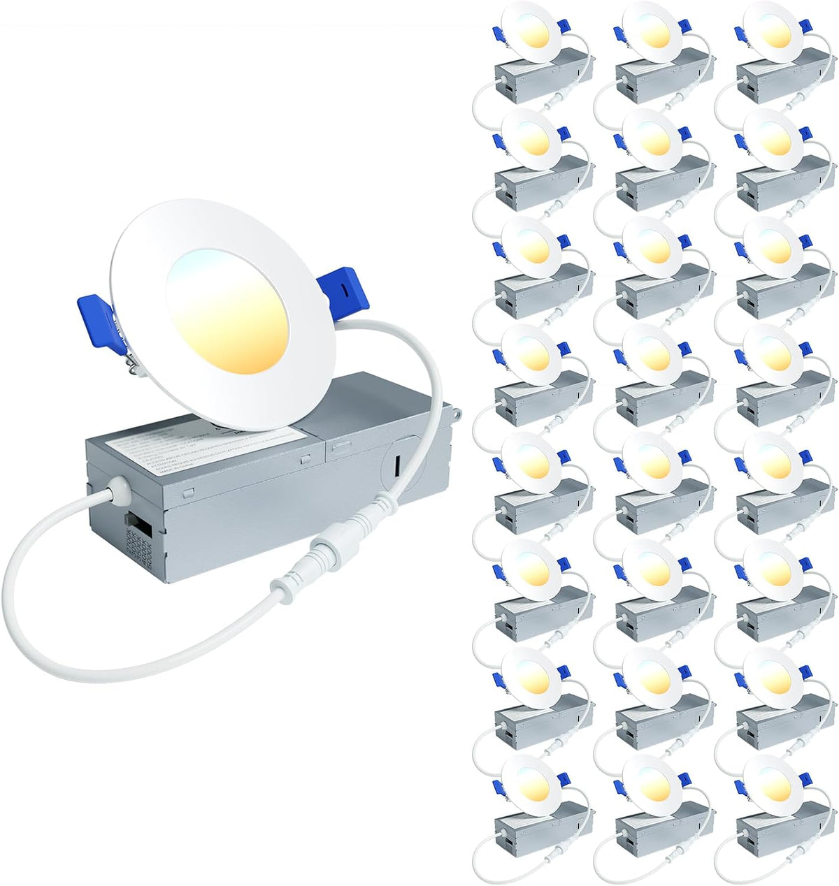 Ensenior 24 Pack 6 Inch LED Recessed Ceiling Light, 5CCT, 1200LM 12W 120V