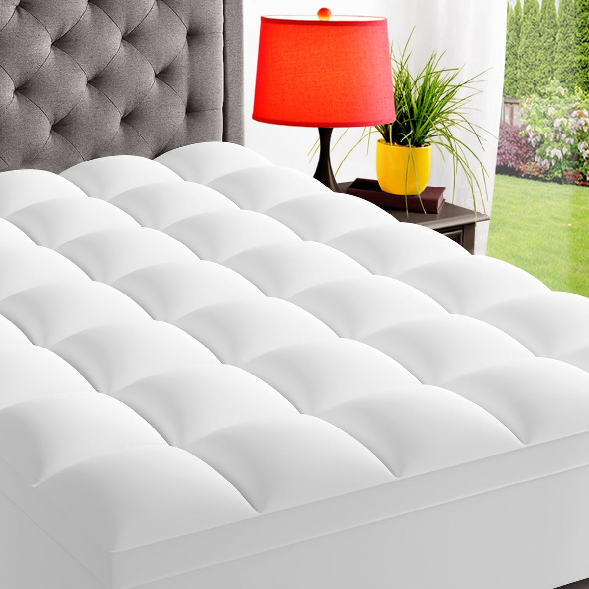 ELEMUSE Twin XL Mattress Topper for College Dorm, Thick Pillow Top Bed Pad