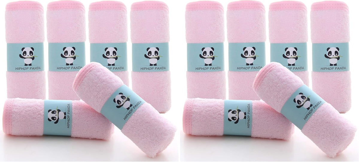 HIPHOP PANDA Ultra Soft Baby Washcloths, 2-Layer Absorbent Wash Cloths