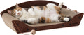 ZOMISIA 26'' Cardboard Cat Scratcher Bed - Large Scratcher Couch for Indoor Cats, Orthopedic Scratching Board, Lounger Scratching Couch with Bells
