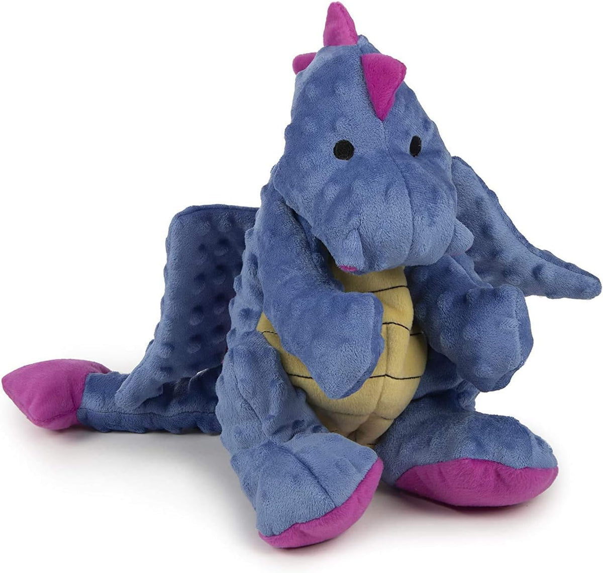 goDog Bubble Plush Dragons Squeaky Dog Toy, Chew Guard Technology - Coral, Large