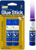 Upgrade Office Supply Glue Sticks, 6g, 2 Count, Purple Goes On Dries Clear