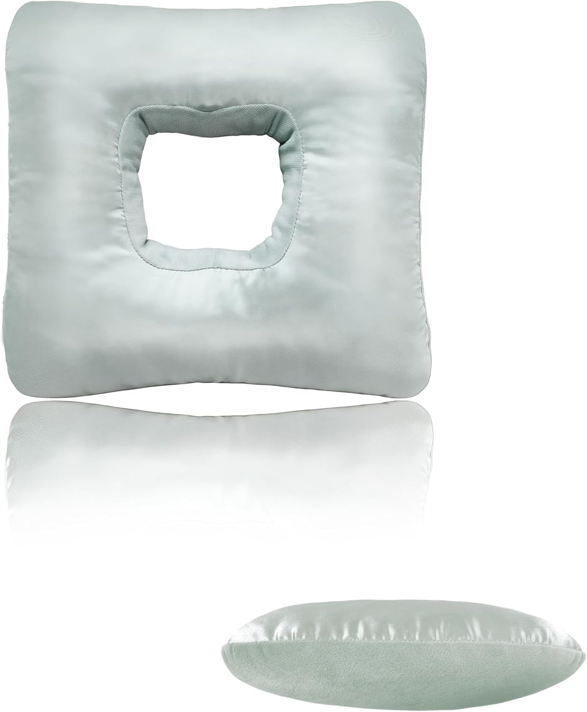Ear Piercing Pillow for Side Sleepers with Ear-Shaped Hole for Ear Pain, Reversible Satin & Cotton Washable and Adjustable Ergonomic Ear Guard Protector for Side Sleeping