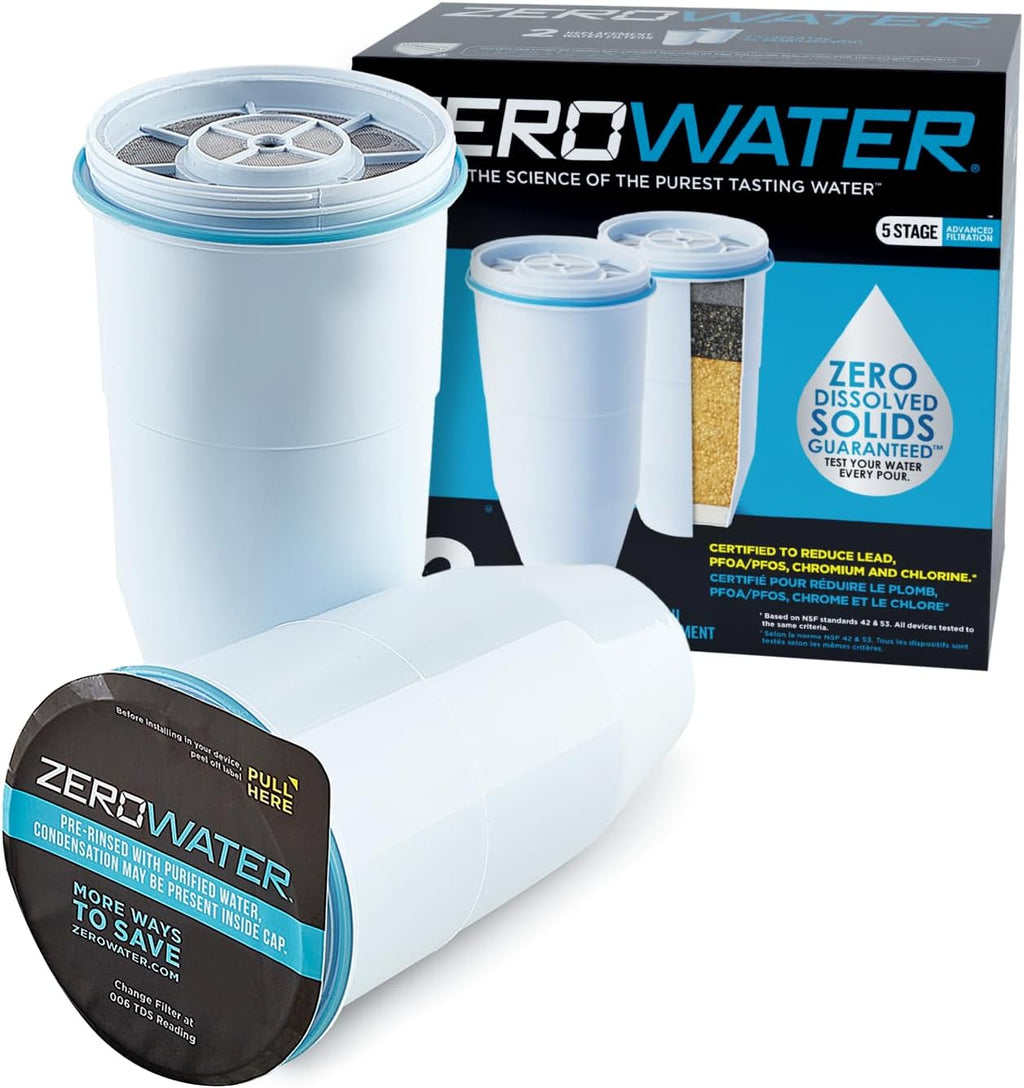 ZeroWater Official Replacement Water Filter Removes PFOA/PFOS 4-Pack​