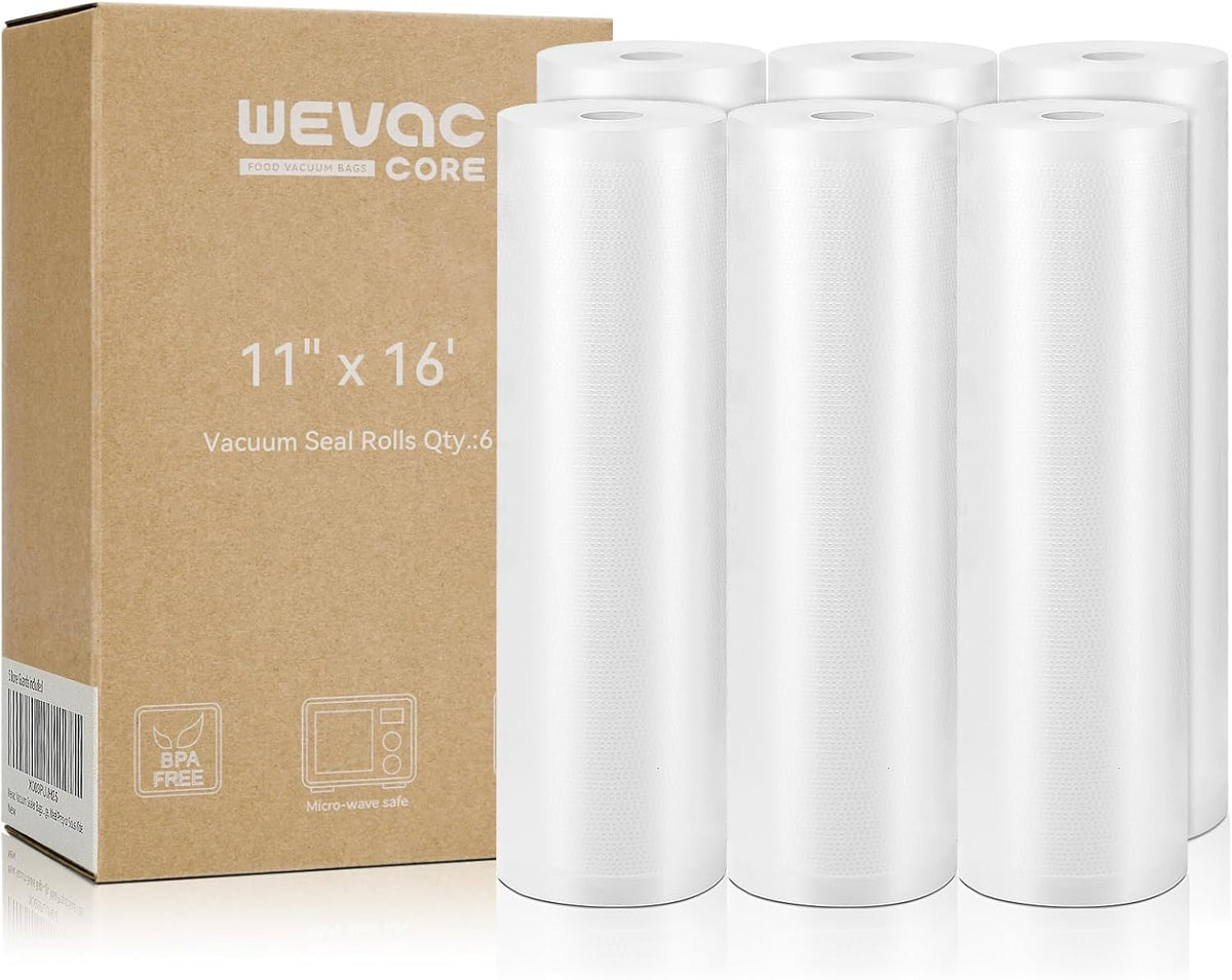 Wevac Vacuum Sealer Bags for Food 11x50 2 Rolls, Fit Food Saver Machines