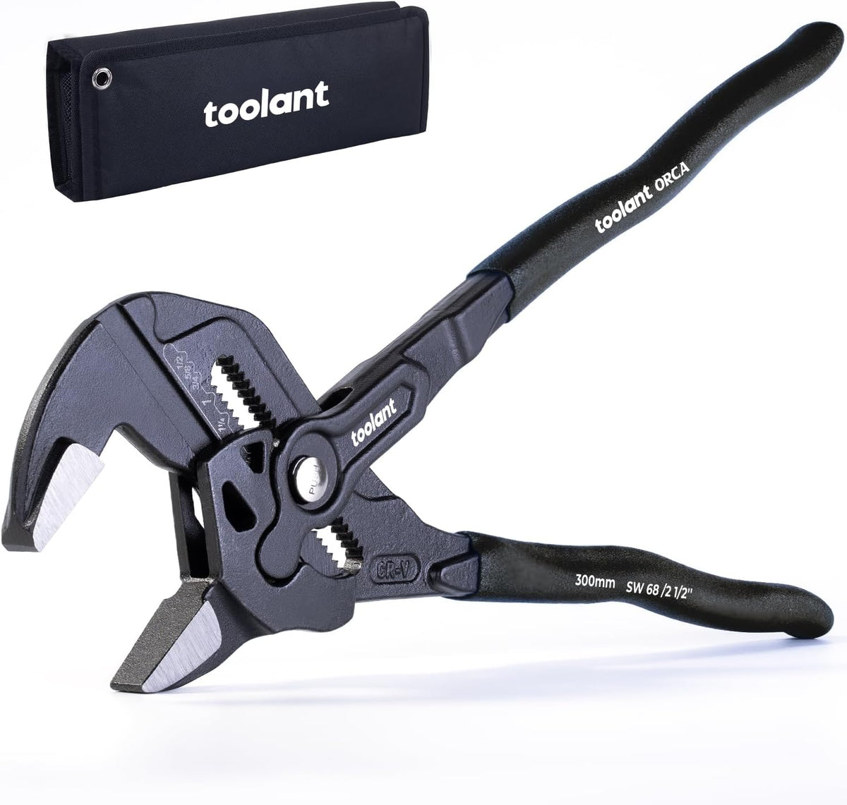 toolant 7-Inch Pliers Wrench, CR-V Steel, Smooth Parallel Jaws, 10:1