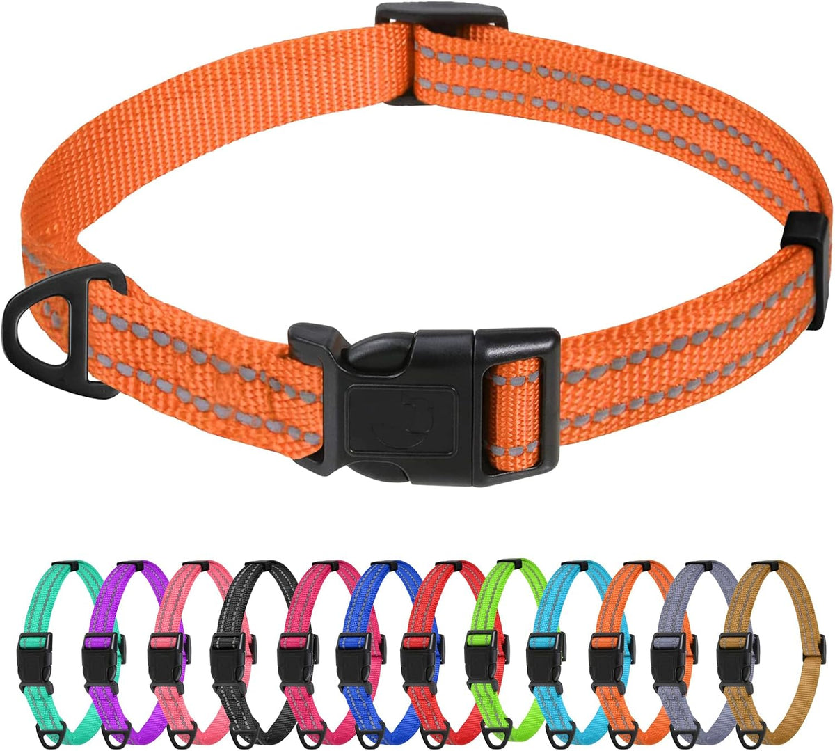 TagME Small Dog Collar, Reflective Puppy Collar, Sky Blue, 3/8" Width
