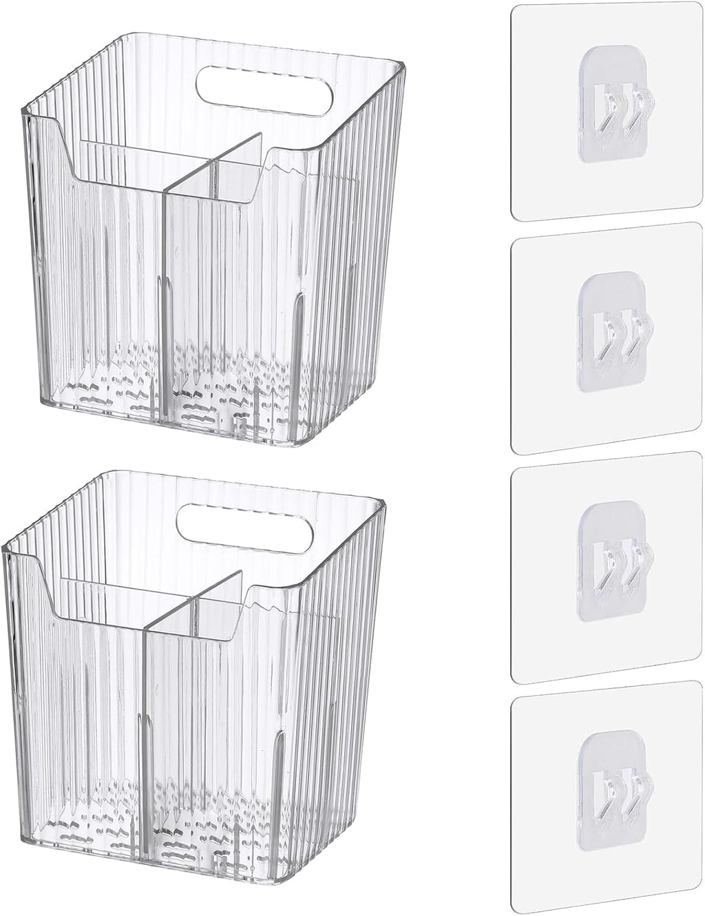 Lae Nuvole Adhesive Cabinet Door Organizer, 2 Pack Wall Shower Caddy, Clear