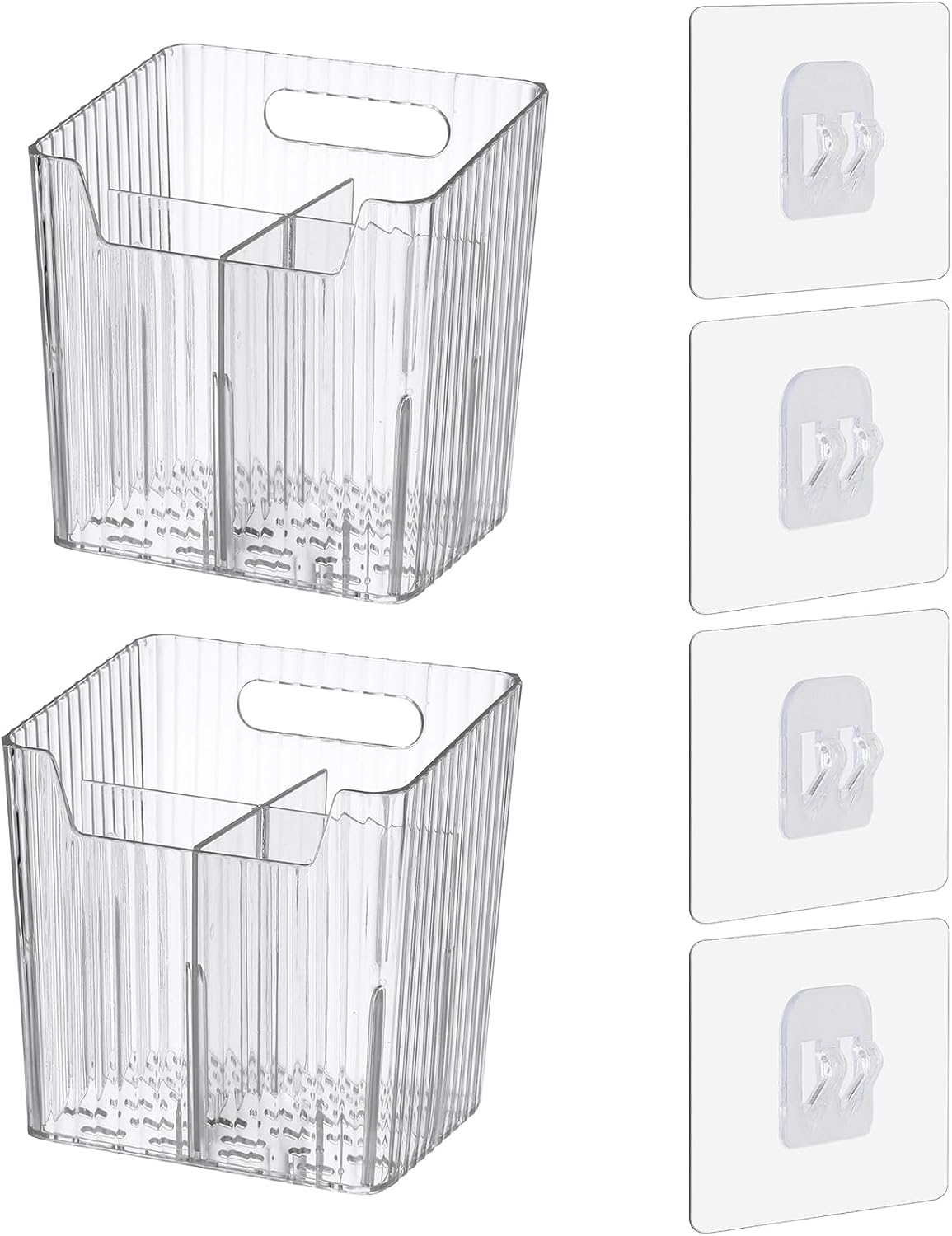 Lae Nuvole Adhesive Cabinet Door Organizer, 2 Pack Wall Shower Caddy, Clear