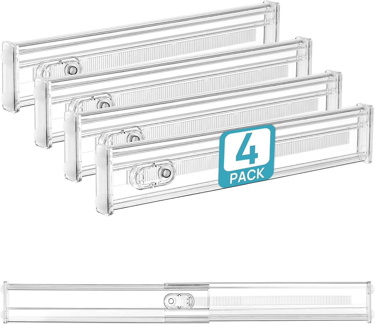Vtopmart 6" Tall Upgrade Drawer Dividers, 12.8"-22.3" Expandable, 8 Pack