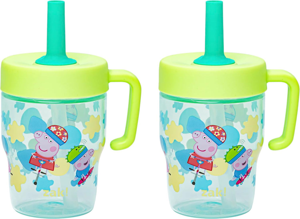 Zak Designs Barnyard Harvest Capri 9oz Leak-Proof Toddler Cups, 2-Pack