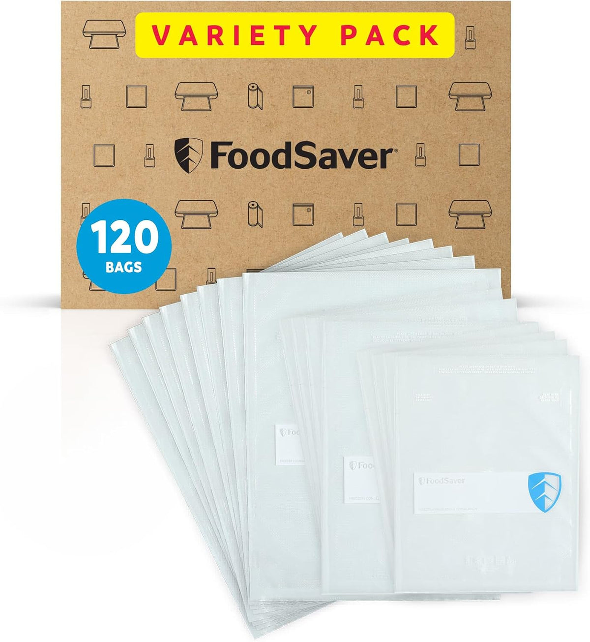 FoodSaver Quart Pre-Cut Vacuum Seal Bags, Easy Use Vacuum Storage Bags, Align to Seal and Tear to Open Vacuum Sealer Storage Bags, 43 Pack