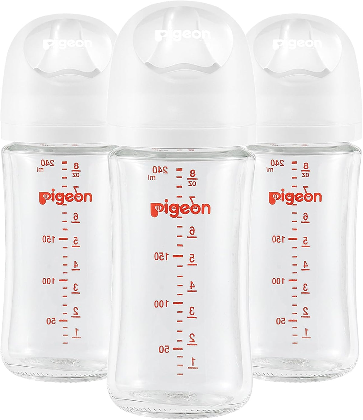 Pigeon Glass Baby Bottles Wide Neck, 5.4 Oz, Pack of 3