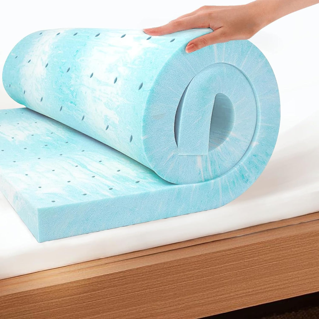 EGO 3 Inch Queen Mattress Topper Gel Memory Foam for Pressure Relief