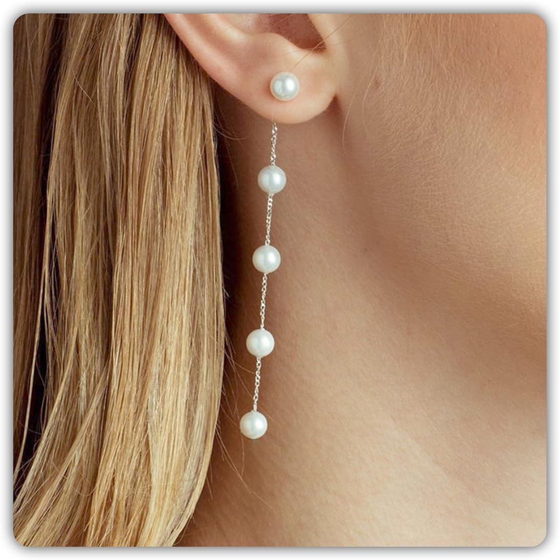 Trinckle Pearl Earrings for Women Drop Jewelry Bride Wedding Accessories