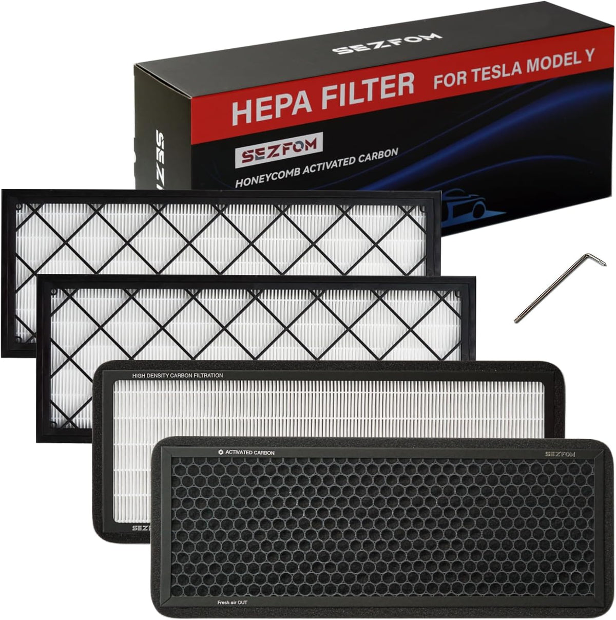 HEPA Cabin Air Filter for Tesla Model 3 Model Y (2016-2026) with Activated Carbon(2-pack) Dual layer Air Filter Replacement