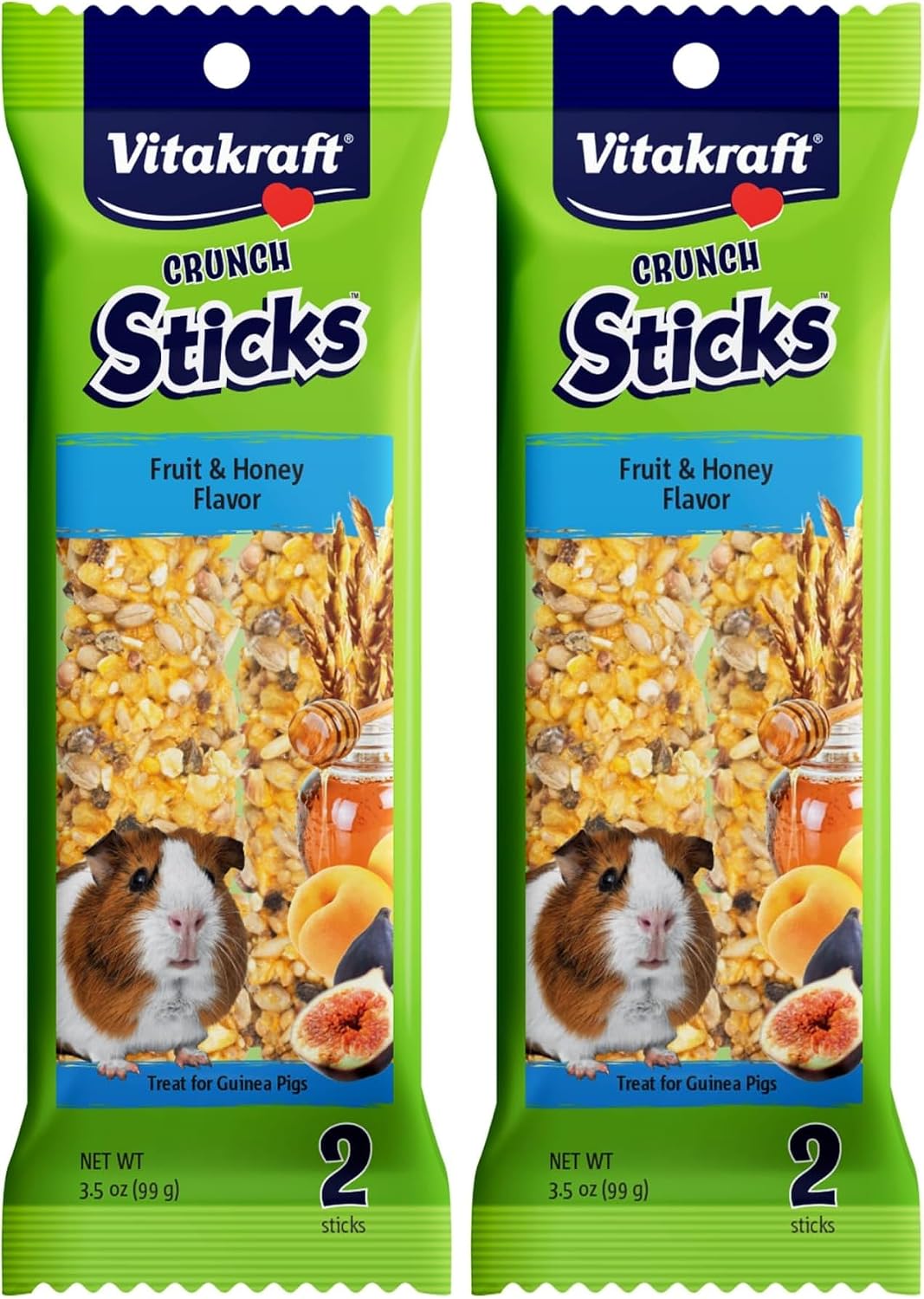 Vitakraft Crunch Sticks Guinea Pig Treat Fruit & Honey Flavor - 2 Sticks