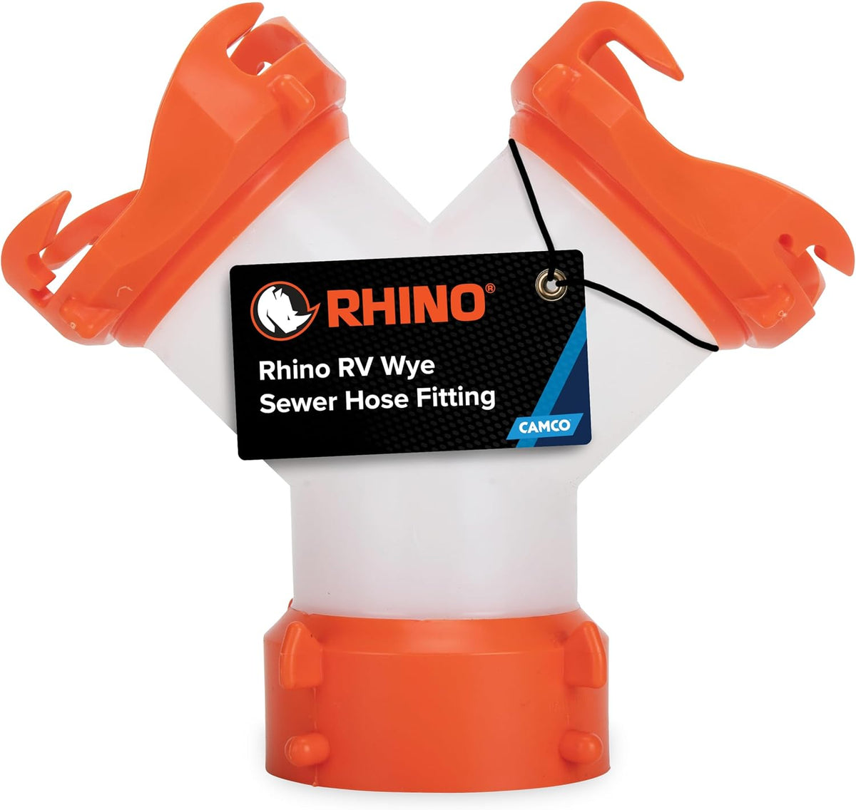 Camco RhinoFLEX Camper/RV Wye Sewer Hose Fitting | Features 360-Degree Swivel Ends & Built-In Gaskets for Odor Tight Connection | Allows for 2 Sewer Hoses to Connect to the Same Dump Station (39812),