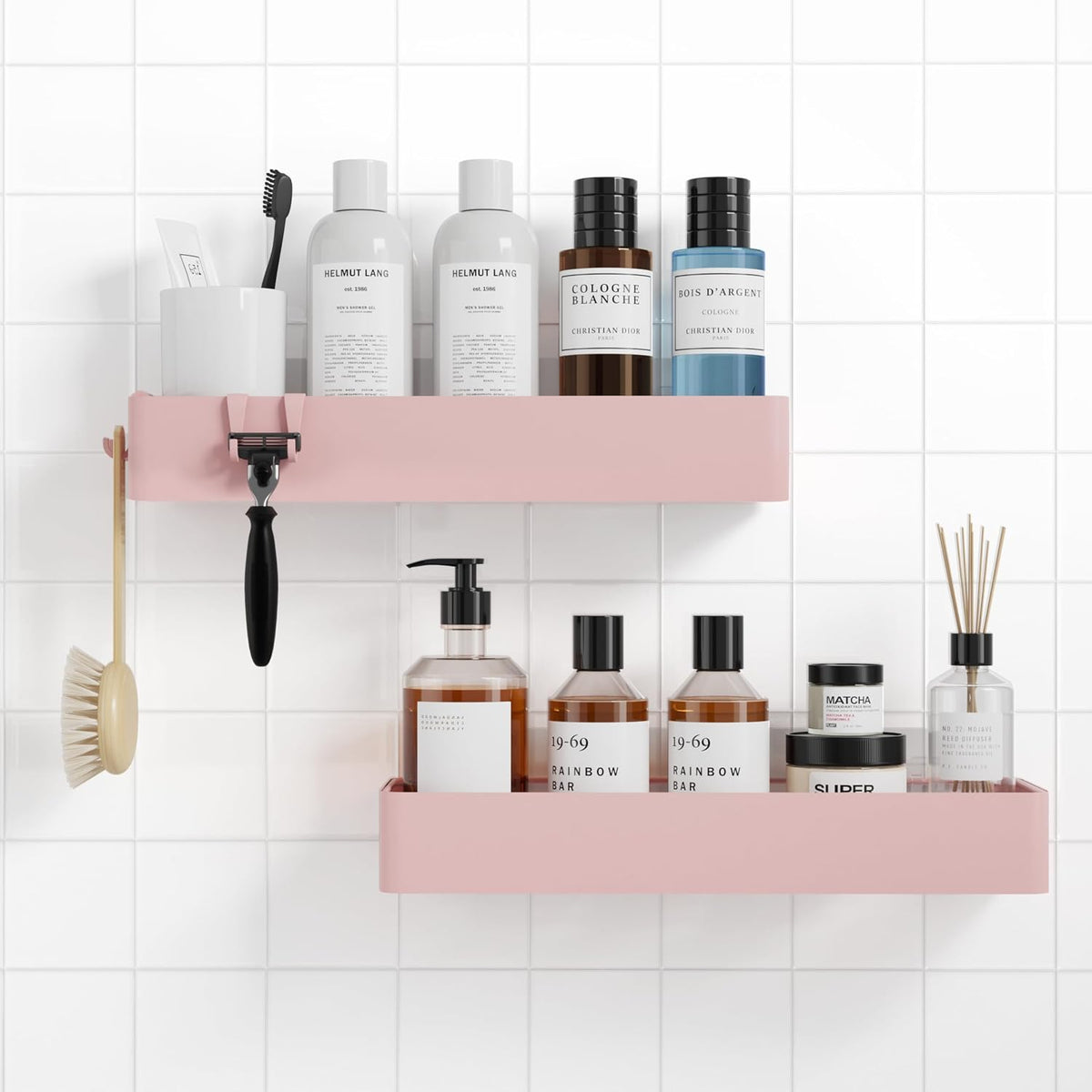 Kitsure Shower Caddy Adhesive, Stylish Shower Organizer, Large, Black