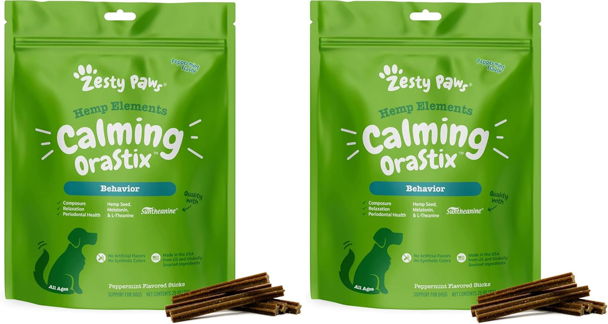 Zesty Paws OraStix Dog Calming Dental Sticks - Peppermint, 25 oz