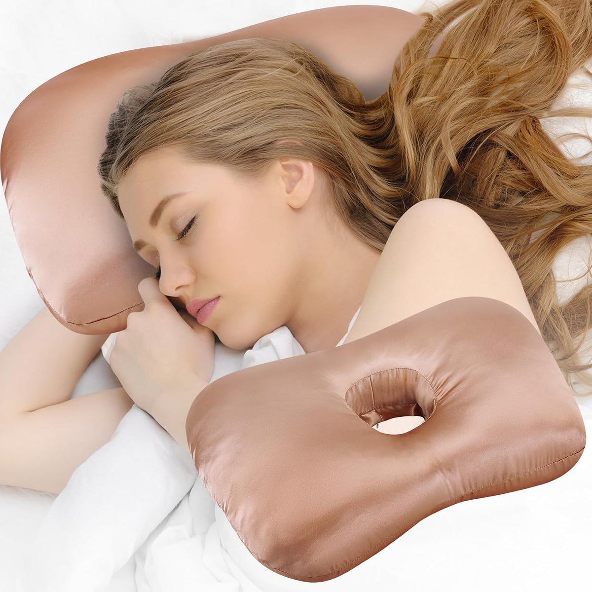 Ear Piercing Pillow, Ear Pillow with Ear Hole for Side Sleepers