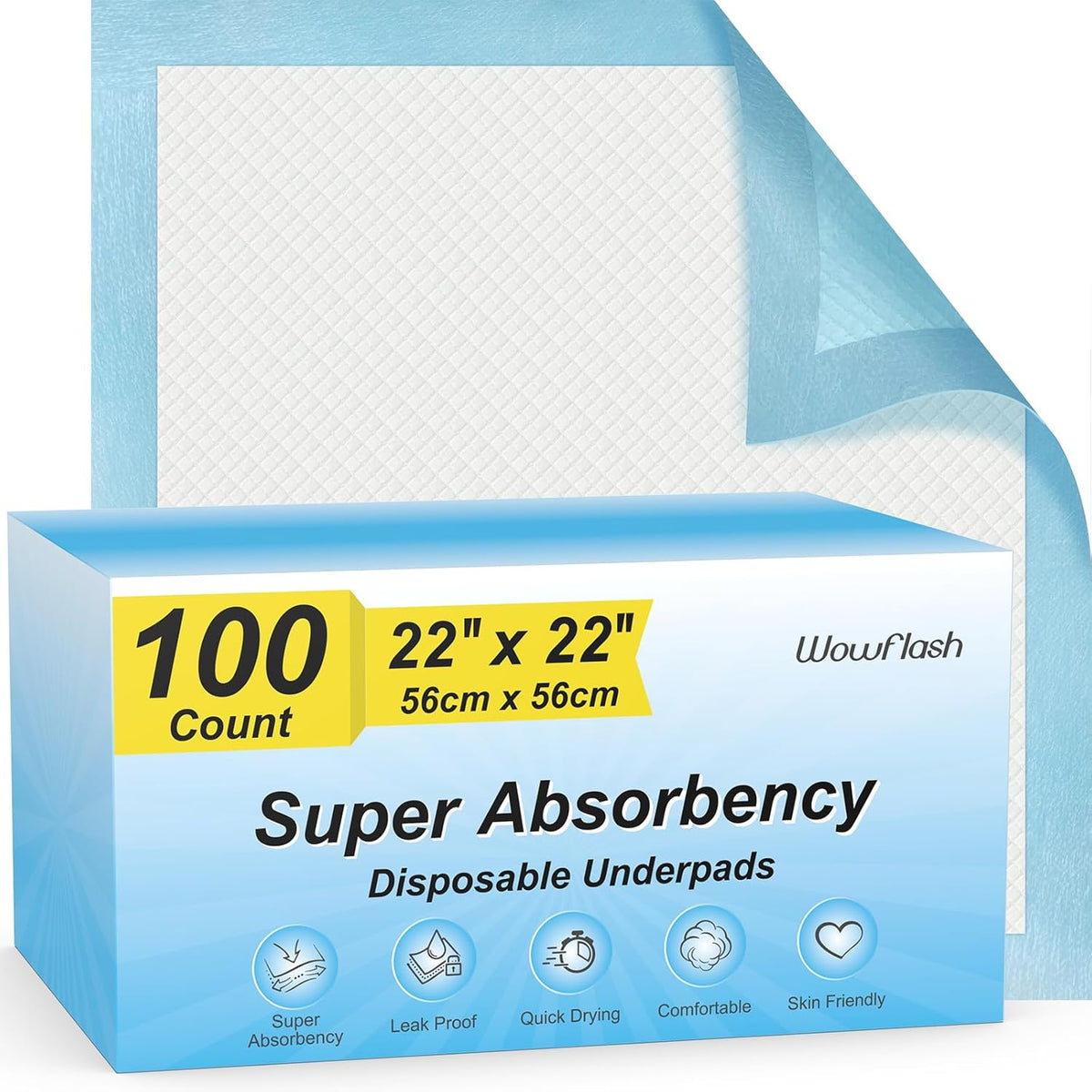 50 Count 30” x 36” Super Absorbency Disposable Underpads
