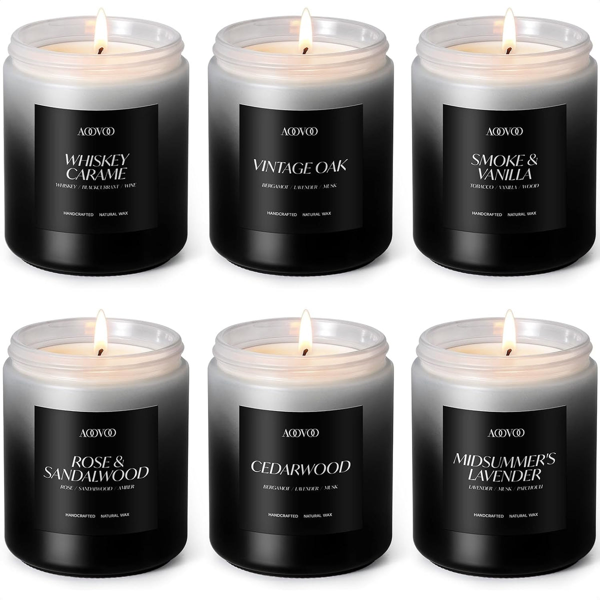 AOOVOO 6 Pack Fall Candles Set - 42oz Autumn Candle Gift for Home Scented