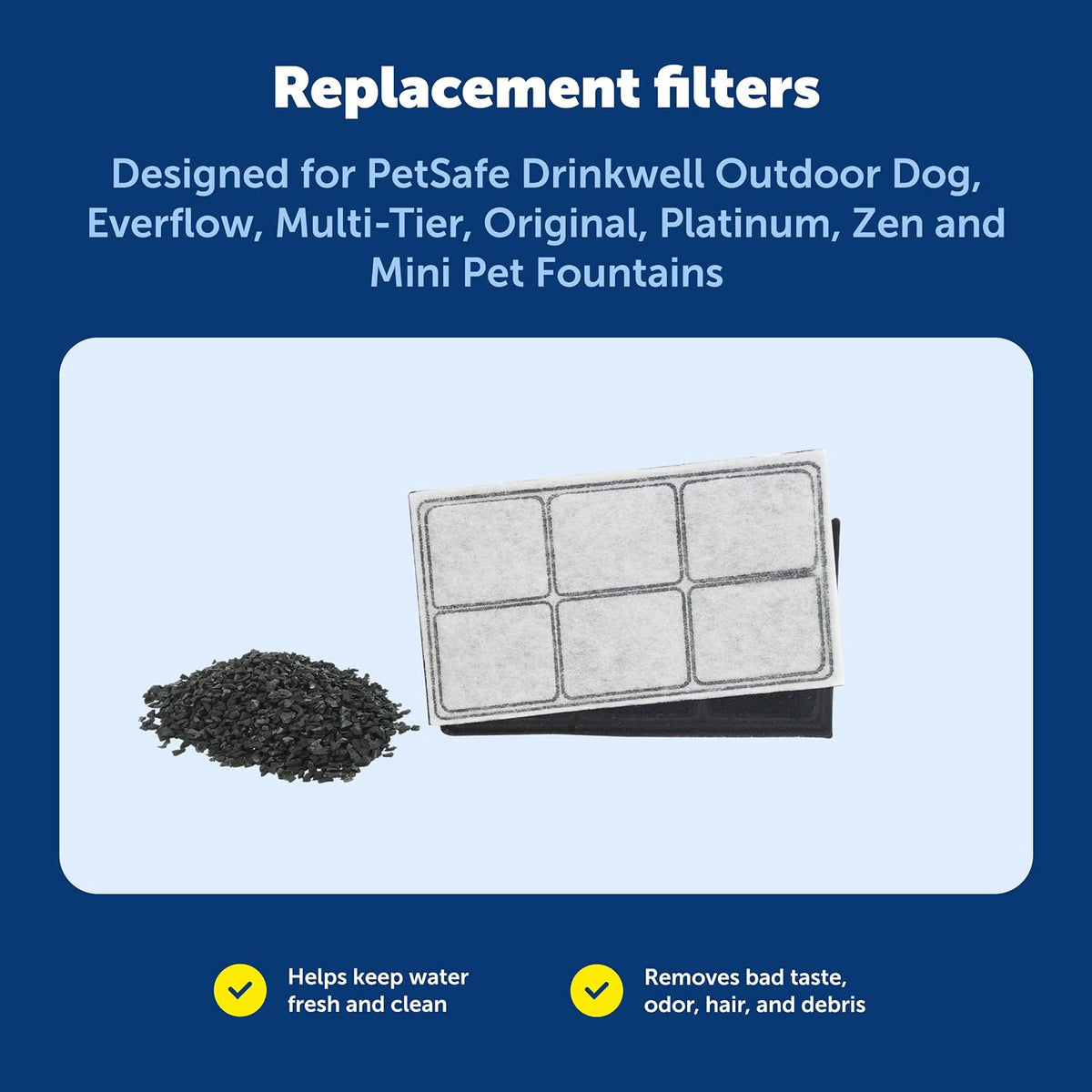 PetSafe Drinkwell Premium Carbon Filters, Dog & Cat Fountains, 12-Pack