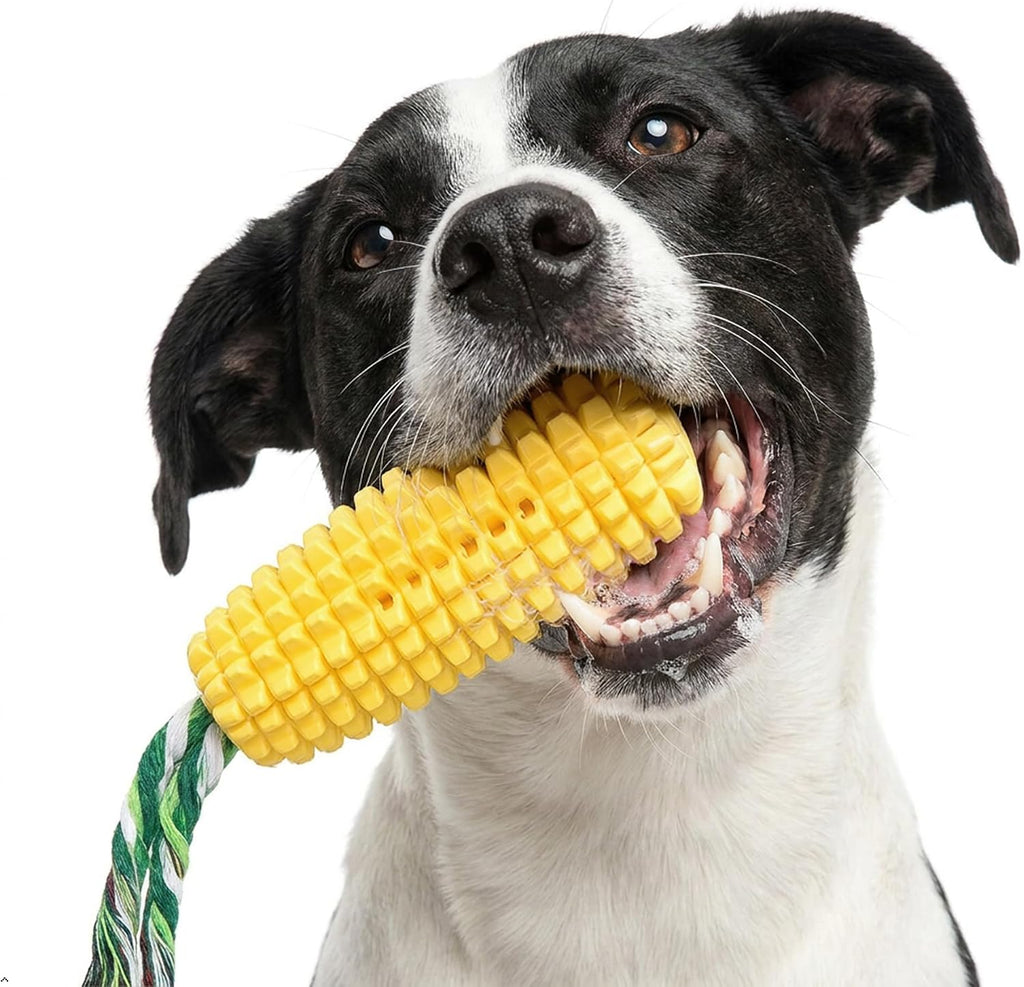 Carllg Dog Chew Toys for Aggressive Chewers, Indestructible Tough Dog Toys | Durable Squeaky Interactive Puppy Teeth Chew Corn Stick Toy for Small Medium Large Breed