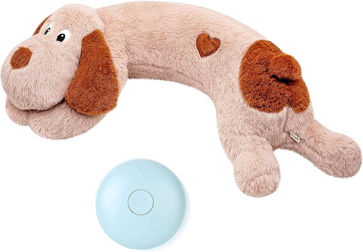 WEOK Heartbeat Puppy Toy, Comfort Cuddler Pillow, Dog Anxiety Relief Calming Aid,Heartbeat Stuffed Toy for Dogs,Puppy Heartbeat Toy Sleep Aid,Dog Heartbeat Toy for Pet