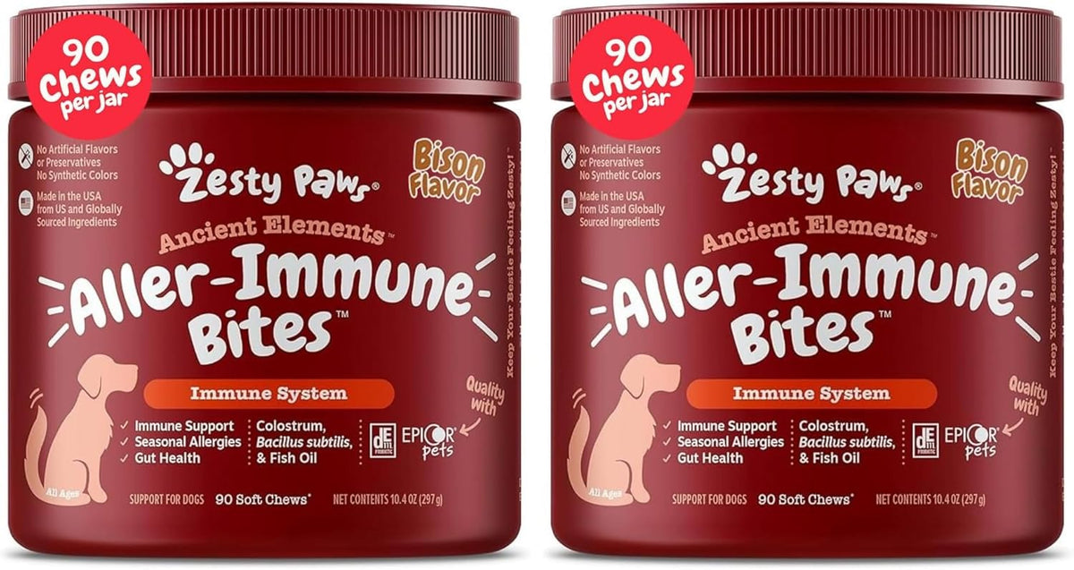 Zesty Paws Dog Allergy Chews - Dog Allergy Relief, Lamb, 90 Ct
