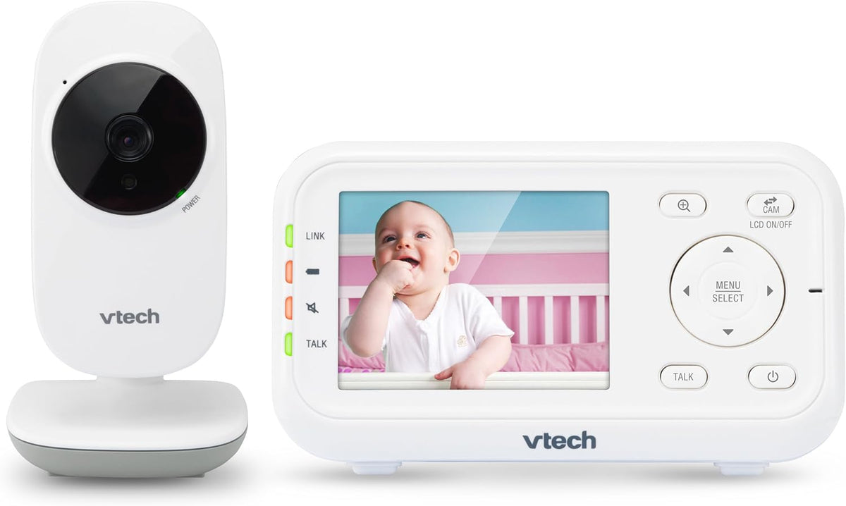 VTech Baby Monitor No WiFi – 19Hr Video Battery, 1000ft Range, Night Vision, Two-Way Talk, Temperature Sensor, Sound-Activated Screen, Lullabies | VM819