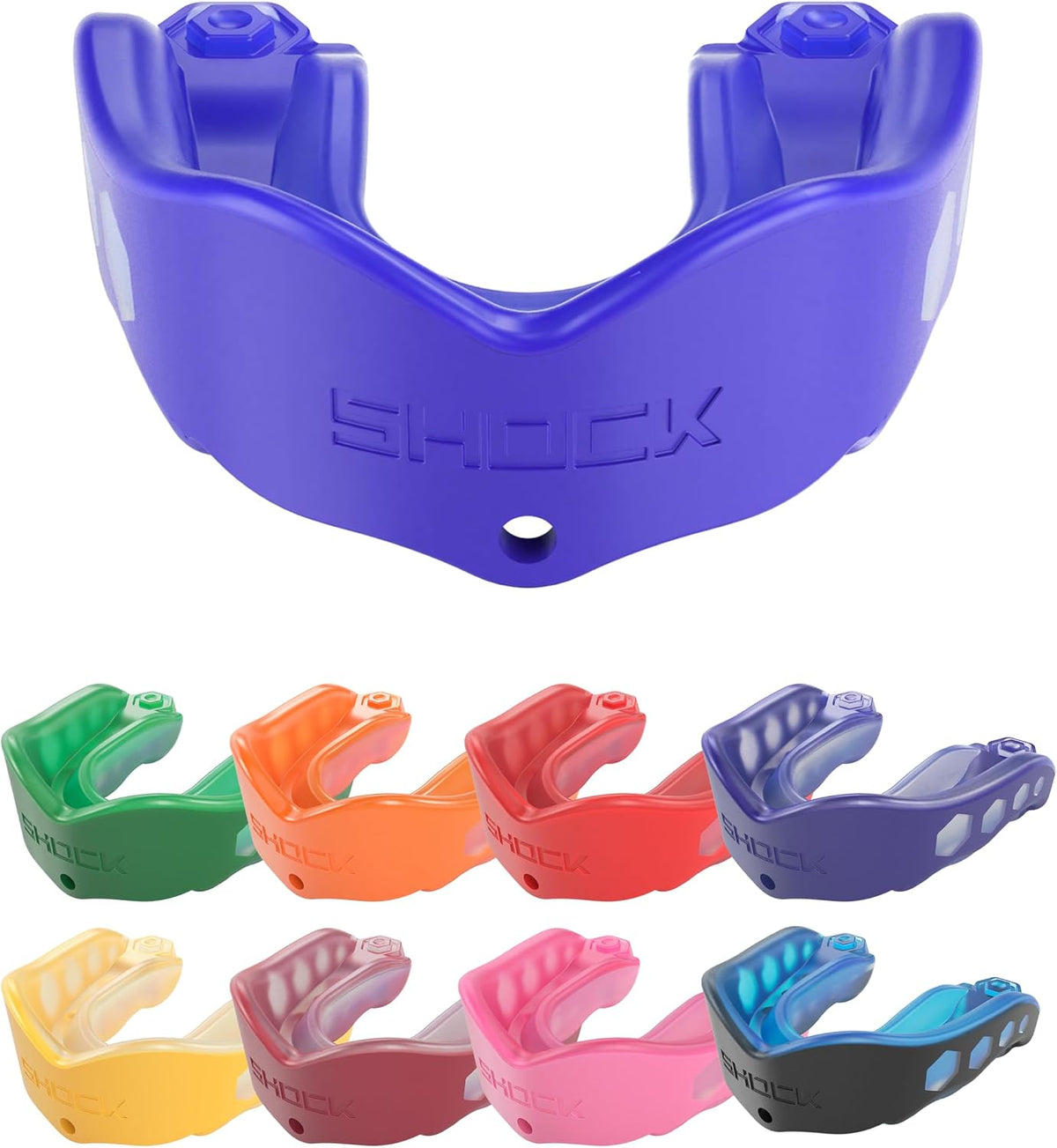 Shock Doctor Mouth Guard Sports, Hockey, Lacrosse, Baseball, Wrestling Moutguard, Gel Max Heavy Duty Protection & Custom Fit, Football Mouth Guard with Strap, Adult & Youth Mouthguard