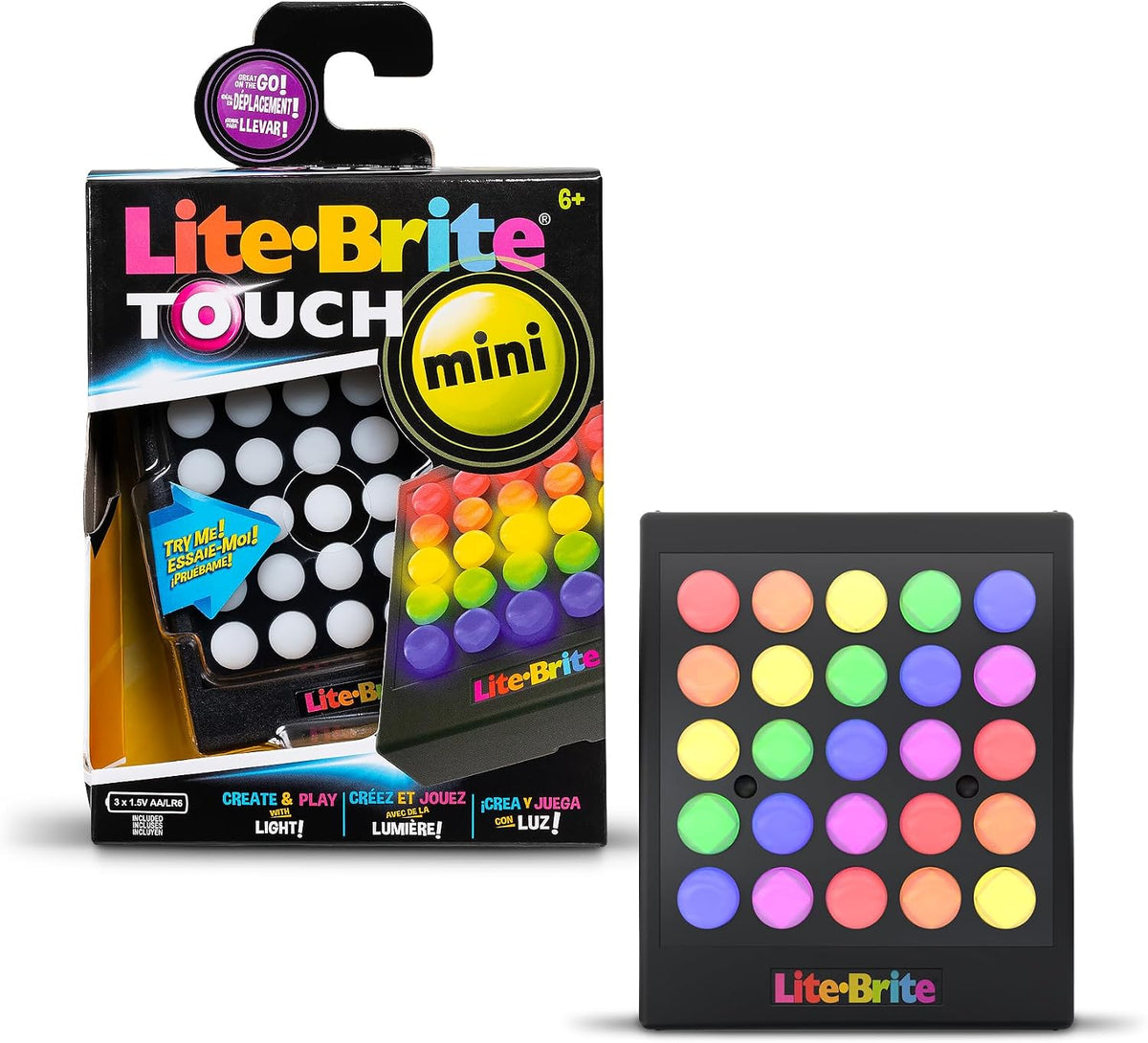 Lite-Brite Touch - Create, Play and Animate - Light Up Portable Stem Sensory Learning Toy, Creative Art Stem Toy for Girls, Boys, Unisex, Toddler, Holiday, Birthday, Gift, Ages 6+