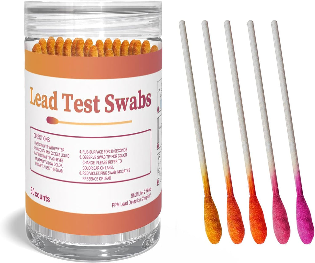 AssuTest Lead Test Kit: 30 High-Sensitivity Lead Test Swabs for Dishes Paint Ceramics Toys Jewelry Metal Wood & All Surfaces Results in 30 Seconds Reliable Lead Testing Solution