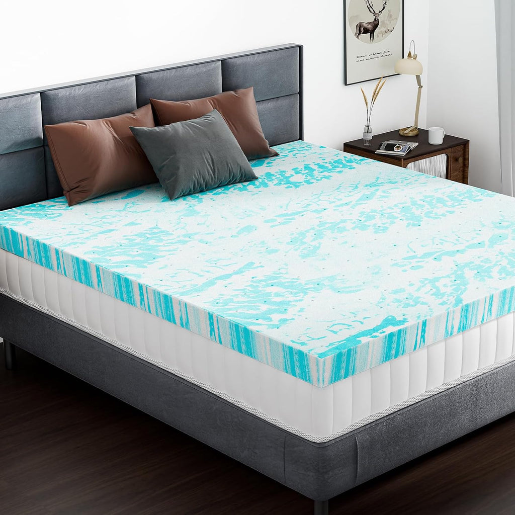 NEWBULIG 3 Inch Full Cooling Gel Memory Foam Mattress Topper
