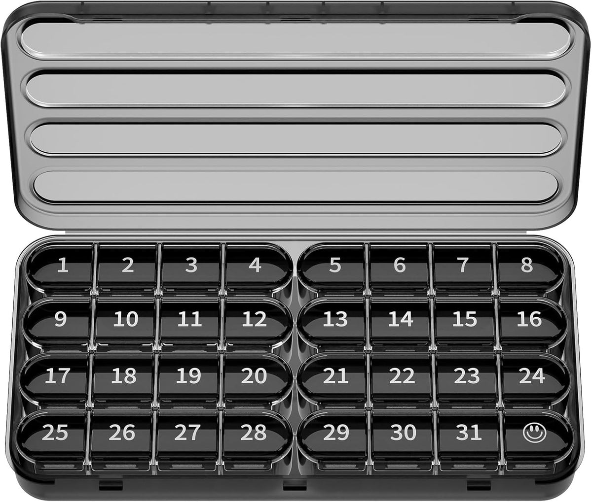 Zoksi Monthly Pill Organizer 1 Time a Day, 30 Day Pill Box Organizer
