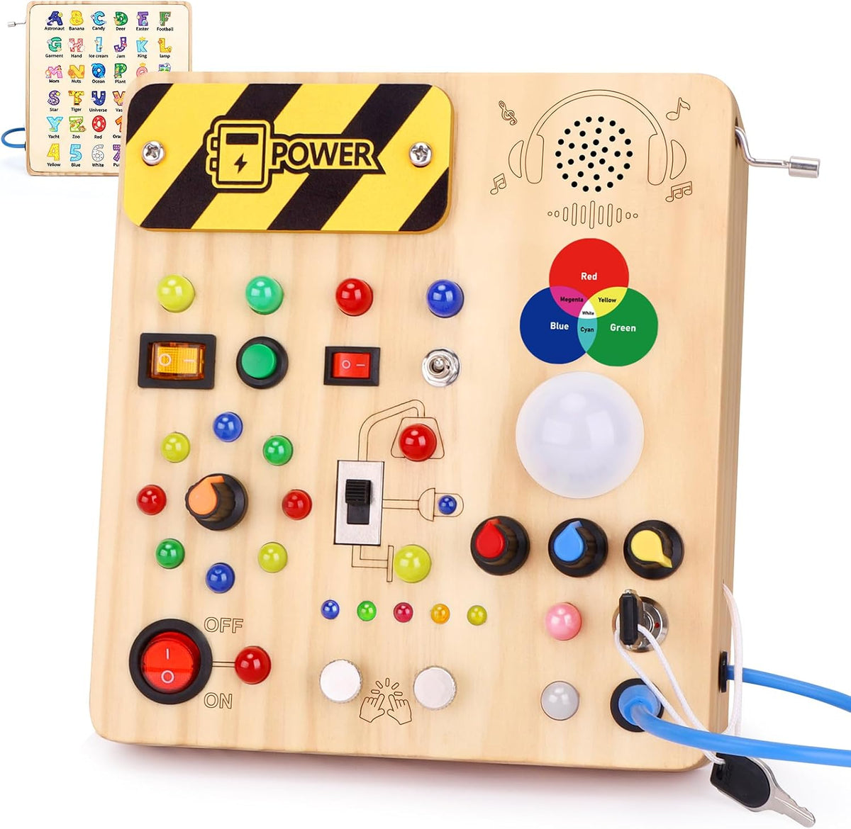Grarain Busy Board for Toddlers - Montessori Educational Toy for 1-3 Year Old Boys & Girls | Travel-Friendly Sensory Learning Activity | Ideal for Kids with Autism(Clocks Busy Board)