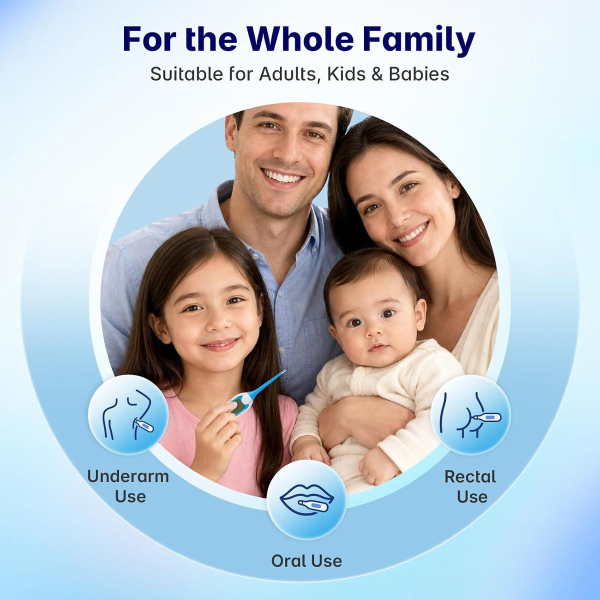 Boncare Oral Thermometer for Adults, 8-Second Fast Reading (Blue)