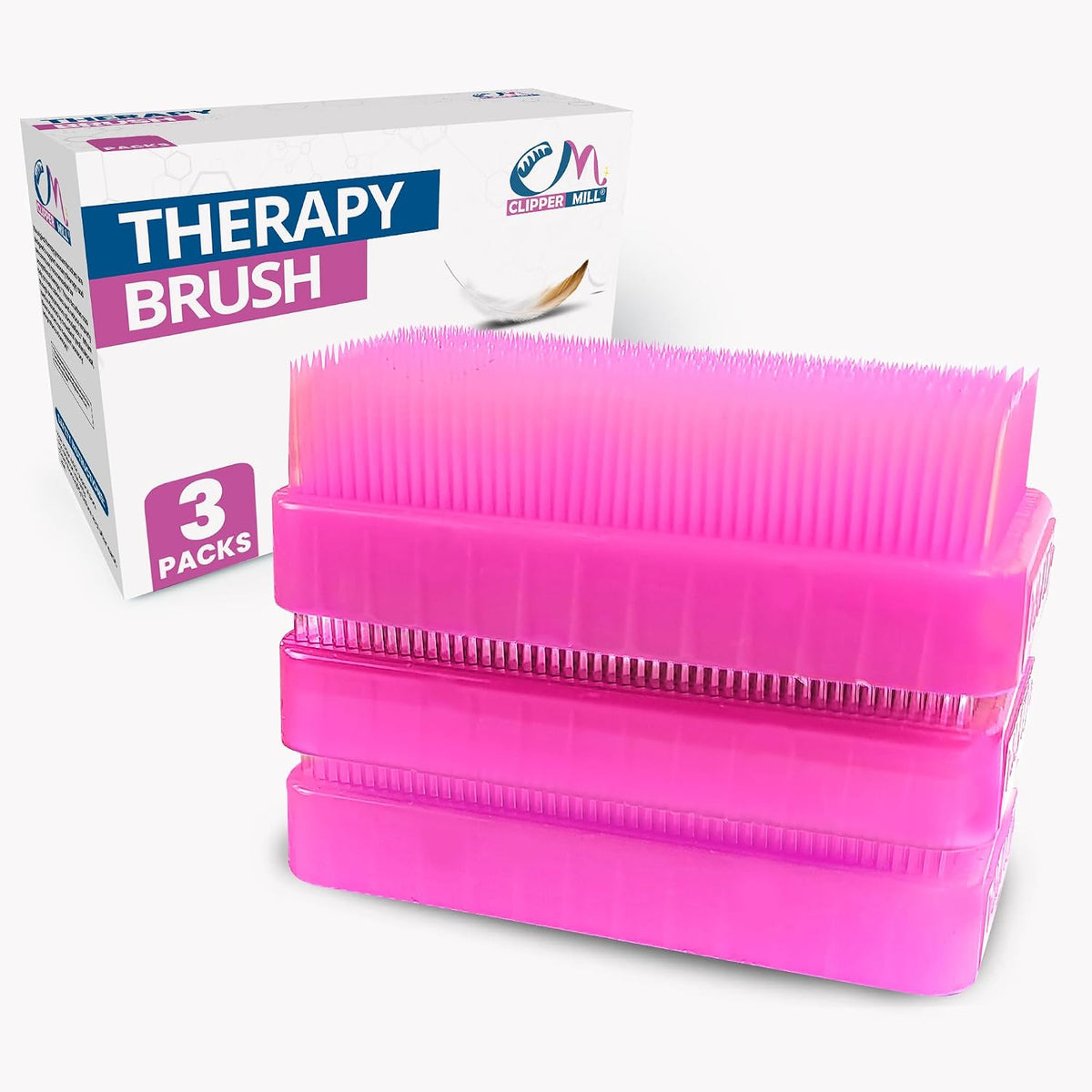 Wilbarger Method Therapy Sensory Brush Colored Pack 6 Therapressure Brush