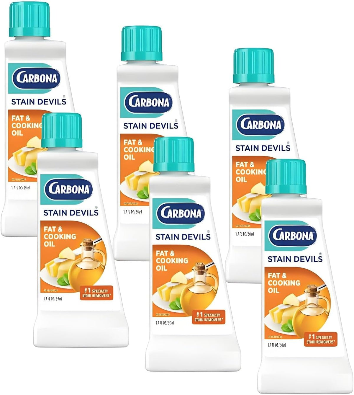 Carbona Stain Devils #5 (1.7 Fl Oz), Targeted Spot Cleaner for Fat & Cooking Oil Stains, Safe on Skin & Washable Fabrics